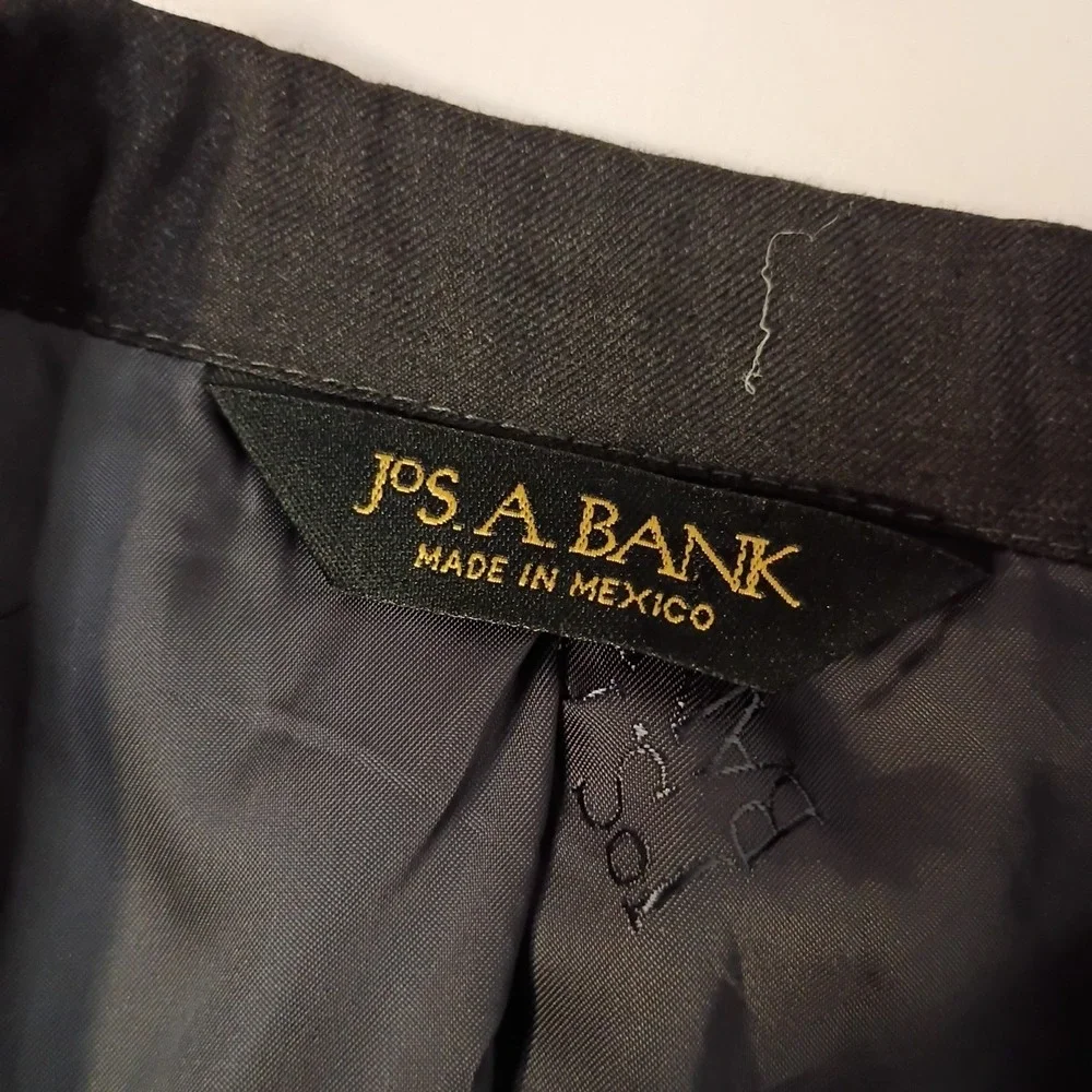 Jos. A. Bank Signature Gold  Blazer Mens 40S Charcoal Gray Wool Suit Coat Jacket